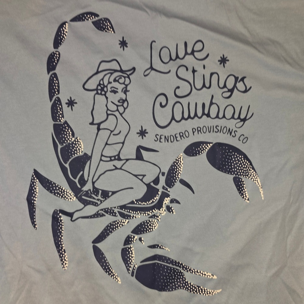 Sendero Provisions Co T-Shirt 3XL Mens Light Blue Love Stings Cowboy Scorpion - Picture 8 of 8